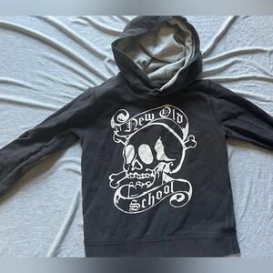 Kids Black Skull Hoodie